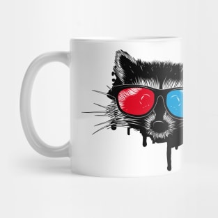 Raccoon with 3D glasses Mug